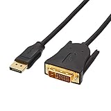 Amazon Basics, DisplayPort-auf-DVI-Kabel, mit vergoldeten Anschlüssen, 1.8 m/6 Feet, Schwarz