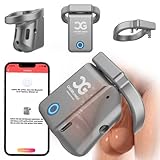 Metall Keuschheitskäfig Herren Extrem, Aluminium Peniskäfig mit App & AI-Interaktion, IPX8 Wasserdicht, 2 Cockringe, Intelligente Keuschheitsgürtel & Offline-Zeitschlos (Generation 1)