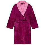 LOOKS BY WOLFGANG JOOP Bademantel M, Bademantel Damen Frottee, Frauen Morgenmantel beere mit Schalkragen, hochwertige Baumwollmischung