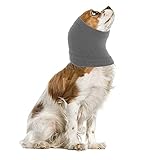 Cobee Hals-und Ohrenwärmer für Hunde Nacken-und Ohrenwärmer für Hunde Hals und Ohrenwärmer für Hunde Ohrenwärmer für Hunde zum Tragen beim Baden Pflegen wasserdicht reduziert Geräusche(Grau,Größe M)