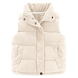 Generisch Cord Wanderweste Mädchen Outdoorweste Ärmellos Winterweste Übergangsweste Mit Stehkragen Sweatweste Mit Reißverschluss Freizeitweste Einfarbig Klassisch Mädchenweste