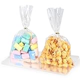 HAKACC 50 Stück OPP Kreuzbodenbeutel 16X27cm Klarsichttüten Gebäckbeutel Kekstüten Geschenktüten transparent Zellophan Tüten