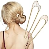 2 Stück U förmige Haarnadeln, Silber Haarnadeln Groß, Metall U-Förmige Haarnadel, Chignon Haarnadel Haarpin Metall 2 Zinken Hochsteckfrisur für Frauen und Mädchen für Frauen Mädchen