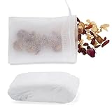 100 Stück Teebeutel für Losen Tee, mit Kordelzug, Tee Filter, Einweg Teebeutel aus Vliesstoff, Teefilterbeutel für losen Tee, Kräuter und Gewürze (Weiß)