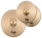 Platin Flash Impact Series 36 Schlagzeug Becken Set (Metallic Silver, 13' Hi-Hats, 16' Crash-Ride, voller, durchsetzungsfähiger Sound)