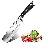 SHAN ZU Kochmesser Nakiri Küchenmesser Profi Messer Chefmesser 16.5 cm Allzweckmesser Deutscher Edelstahl Extra Scharfe Messerklinge mit ergonomischer Griff Exquisiter Geschenkverpackung