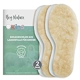Hey Nature 2 Paar Lammwolle Einlegesohlen Kinder Winter/warme Schuheinlagen Winter Kinder. Mit Einlegesohlen Winter warm gestalten. Für Winter Gummistiefel Kinder, Wolle statt Lammfellsohle Kinder