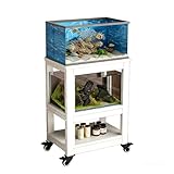 WYHBXD AquariumstäNder, Aquarienunterschrank Mit 3 AblagefläChen, Robuster Terrarienunterschrank FüR ZüChter Und SchildkröTen Rollen FüR Zuhause BüRo(White,71x45x103cm/28x18x41)
