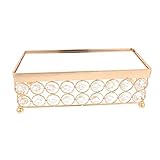 Generisch 1stk Europäischer Tortenständer Kuchen Dessertständer-Display Dessertschalen Anzeige Tablett Golden Glas
