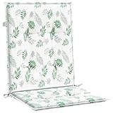 QJBSAVVA Sitzpolster Gartenstuhl Polster Für Gartenmöbel Stuhlkissen Outdoor Polster Für Stühle & Sessel - Niedriglehner-Auflagen 2 STK. Blattmuster Stoff für Outdoor Gartenstühle Sonnenliegen