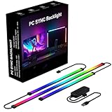 Lumtang 27 Zoll PC Monitor Hintergrundbeleuchtung,RGBIC LED-Lichtstreifen synchron mit Bildschirmfarbe und Musik für Spiele, Filme usw., einfach zu verwenden ohne Kamera, Softwaresteuerung