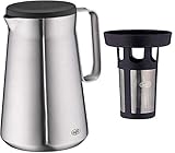 alfi Teekannen-Set: Isolierkanne Drive!, Edelstahl mattiert 1,0 l, doppelwandiger Edelstahl, Spülmaschinenfest + Teefilter Dan