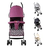 Kinderwagen Buggy, Reisebuggy mit Liegefunktion für Kinder ab 6 Monaten bis 15 kg, Buggy Klein Zusammenklappbar mit 360° Räder Einkaufskorb Sonnenverdeck Geräumiger Sitz, Kinderbuggy (Lila)