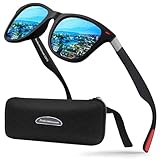 Perfectmiaoxuan Sonnenbrille herren polarisiert,Sonnenbrille damen polarisiert,Retro Ultraleichte Brillengestell,HD-Pilotobjektive,angeln autofahren fahrradbrille sportbrille herren UV schutz