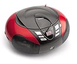 Lenco SCD-37 - CD-Player für Kinder - CD-Radio - Stereoanlage - Boombox - UKW Radiotuner - USB Anschluss - MP3 - 2 x 1,5 W RMS-Leistung - Netz- und Batteriebetrieb - Rot