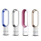 KDYVK Flügelloser Ventilator, leiser Turmventilator mit Fernbedienung, Tischventilator für den Heimgebrauch, Ventilator, negativ von Ionen, tragbarer Ventilator + Timer (Gold)