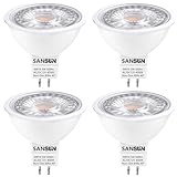 SANSUN LED-Lampen MR16 5 W, Ersatz für 12 V 50 W Halogenlampen, GU5.3 2-Pin-Sockel, tagesweiß 4000 K, nicht dimmbar, 4er-Packung