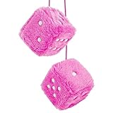 Plüschwürfel Auto, EIN Paar Aufhängen Fuzzy Auto Würfel Rückspiegel, Auto Zubehör Rosa Plüschwürfel Plüsch Würfel Auto Rückspiegel Hanging Zubehör 2.75 Zoll Für Auto Würfel