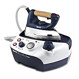 Girmi SS65 'Stirbella' Bügelsystem, Dampfbügeleisen, 2200 W, 3,5 Bar, 30-60 g/min, Manometer, Sicherheitsverschluss, Wassertankkapazität 1 Liter, Einstellknopf, Weiß/Blau