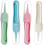 Heyumybit Baby Sicherheits Pinzette,4 Stück Baby Nasenpinzette,Nase Reinigung Pinzette,Rundkopf Pinzette,Nasenreinigung Pinzette,Kunststoff Pinzette für Nasenreinigung