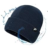 TOP-EX Windstopper wasserdichte Wintermütze für Herren & Damen, Fleece-gefütterte Strickmütze Beanie Winddichter Regenschutz (DE/NL/SE/PL, Alphanumerisch, S, M, Blau (wasserdicht))
