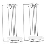 HOODANCOS 2 Sätze Teiliges Edelstahl Grillspieß Gestell Bbq Hänger Praktischer Rostfreier Spießhalter für Dönergrill Zuhause und Outdoor Barbecue Zubehör