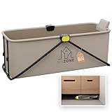 MyZone faltbare Badewanne, 150 x 60 x 50 cm | Klappbare, Mobile, Platzsparende, Badewanne für Dusche | Outdoor, Duschbadewanne, Eisbad/Eiswanne | Alternative zu aufblasbare Badewanne Erwachsene Grau