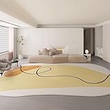 RBQIZVW Unregelmäßig Geformter Teppich 180x250 cm,Moderne Teppiche Kaschmirimitat Stilvolle Bodenmatte,Unregelmäßiger Gelb Teppich Wohnzimmer,Teppiche Schlafzimmer Weiche Außen- Und Innen-Fußmatten
