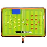 Boclay Fußball Taktiktafel Tragbar Trainer Taktikmappe Coachen Trainer-Mappe Fussball Coach-Board mit Magneten, Boardmarker, Schwamm