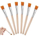 Thinp 6 Stück Flache Pinsel Set,Flache Acryl Pinsel,Malerpinsel Klein Flach,Kleine Künstlerpinsel,Nylon Pinsel,Flachpinsel,für ölmalerei Aquarellmalerei Gouachemalerei Acrylmalerei Körpermalerei