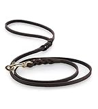 Jack & Russell Leder Hundeleine Charlote Echtleder geflochten - Hunde Lederleine mit Karabine Hunde Leine Charlotte (1,50 m)