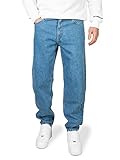 PITTMAN Titan - Herren Jeans Hose Denim - Männer Jeanshosen Loose Fit - Reine Bauwoll Herrenhosen, Mittelblau (Coronet Blue 183922), W32/L32