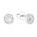 s.Oliver Ohrstecker 925 Sterling Silber Mädchen Kinder Ohrschmuck, mit Zirkonia synth, 0,6 cm, Silber, Stern, Kommt in Schmuck Geschenk Box, 2018521