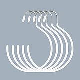 iTGOOS 5 Stück Gürtel Ring Halter Gürtelhalter Kleiderschrank Huthalter Gürtel Gürtelring mit Haken Gebogener Schalbügel für Kleiderschrank Krawatten Schals GüRtel Handtaschen (Weiß)