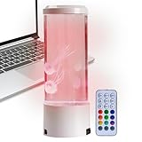 Quallen Stimmungslampe - LED Quallen Licht, USB Quallen Nachttischlampe, Stimmungsvolle Tischlampe mit Farbwechsel-Effekt, Schreibtischlampe mit Fernbedienung, LED Quallenlicht, l