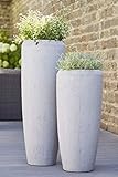 Moderne & Hochwertige Pflanzvase/Pflanzkübel – Fiberglas - Farbe: Zement - Klein: 75cm - Mit Einsatz – Indoor & Outdoor – Wetterbeständig & Frostsicher – Vase/Kübel