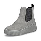 Rieker Damen Chelsea Boots N2553, Frauen Stiefeletten, lose Einlage,uebergangsstiefel,Schlupfstiefel,Winterstiefeletten,warm,grau (40),36 EU / 3.5 UK