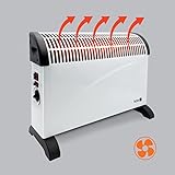 KOBI Konvektor Heizung 2000W | Elektroheizkörper für Innen, Mobil | Eingebauter Thermostat | Elektroheizung, Heizung Elektrisch, Elektroheizer, Raumheizer | 1 m Kabel Weiß