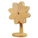 Topfuntersetzer-Set | natürlich, hitzebeständig mit Halterung | Untersetzer aus Holz, Windmühle für Küche, zur Dekoration von Haus, Theke, Bar, Kaffeetasse, Töpfe, Pfannen, Schüsseln