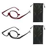Make-up-Brille, 2-teilig, mit 2 Brillentaschen, Make-up-Brille mit einzigartiger Linse, klappbar, für Frauen