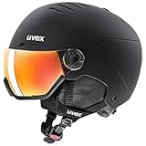 uvex wanted visor - robuster Skihelm für Damen und Herren - mit Visier - optimierte Belüftung - black matt - 58-62 cm