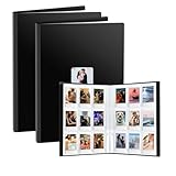 FRETONBA Fotoalbum Für Polaroid Film im Format 6×9 cm Geeignet, 2 Stück Fotoalbum Einsteckalbum Für Instax Mini Fotos mit 216 Taschen, Fotobuch Groß mit Frontfenster, Schwarz