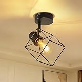 Homefire Deckenstrahler 1 Flammig Deckenlampe Flur - 350° Schwenkbar Strahler E14 Flurlampe aus Metall Schwarz Wandlampe Innen Deckenspots für Treppenhaus Küche Ohne Leuchtmittel