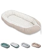 ULLENBOOM Babynest - 100% Oeko-TEX Materialien & Made in EU, Floral Sand - Babynestchen Neugeborene aus kuscheliger Baumwolle, Ideal als Reisebett & Kuschelnest geeignet