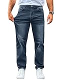 Runcati Jeans Herren Regular Fit Jeanshose Freizeit Stretch Denim Hosen Männer Lässig Basic Hose Dunkelblau L