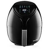 Stillstern Heißluftfritteuse 6,5L mit LED-Touchscreen, 120 Rezepte [Deutsch], 10 Programme, Timer [120Min], Auftauen&Warmhalten, Shake-Funktion, 1800W Air Fryer XXL Friteuse Heissluftfritteuse ohne Öl