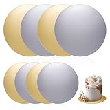 Yamitora 8 Stück Tortenplatte, Cake Board Tortenunterlage Kuchenplatte Rund Silber&Gold Wiederverwendbar Tortenunterlage Je 4 Stück für Transport Kuchen und Torten