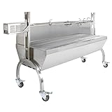 KuKoo 30W Grillmotor Grillwagen mit Drehspieß Spießbratengrill Metzgergrill Holzkohlegrill Spanferkelgrill Spit Roast Hog Roast Rotisserie höhenverstellbar 90kg