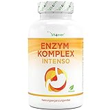 Enzym Komplex - 120 magensaftresistente Kapseln - 19 aktive Inhaltsstoffe - Verdauungsenzyme Mit mit Bromelain, Papain, Amylase, Lipase, Protease, Rutin - Hochdosiert - Laborgeprüft - Vegan