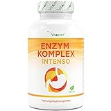 Enzym Komplex - 120 magensaftresistente Kapseln - 19 aktive Inhaltsstoffe - Verdauungsenzyme Mit mit Bromelain, Papain, Amylase, Lipase, Protease, Rutin - Hochdosiert - Laborgeprüft - Vegan